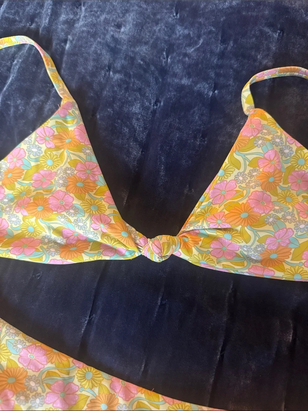 Dippin Daisys XS Floral Pink & Yellow Two-Piece Bikini